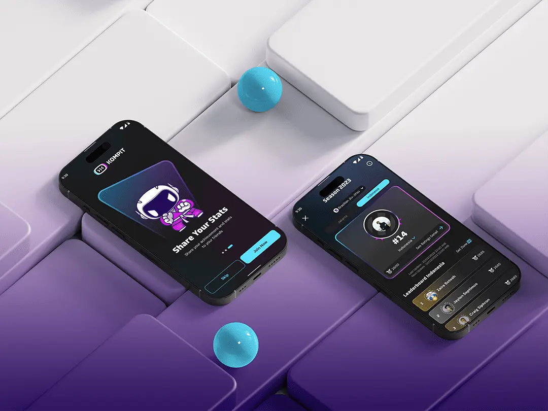 kompit app mockup stats